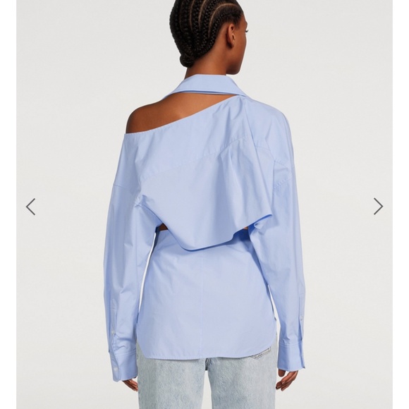 Alexanderwang.t cut out cotton blue shirt Medium M - Picture 3 of 5